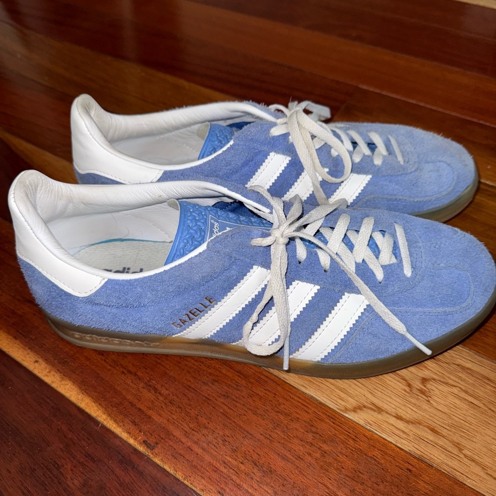Adidas Gazelle Blue and White Sneakers